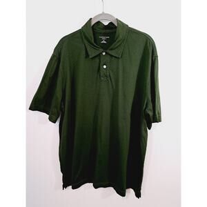 Lands' End Polo Large Green Super T Short Sleeve Casual Collared Shirt